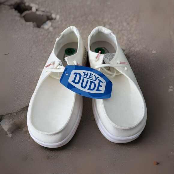 Hey Dude Women’s Wendy Rise Spark White Size 8 New Casual Comfortable Slip On - Picture 1 of 7